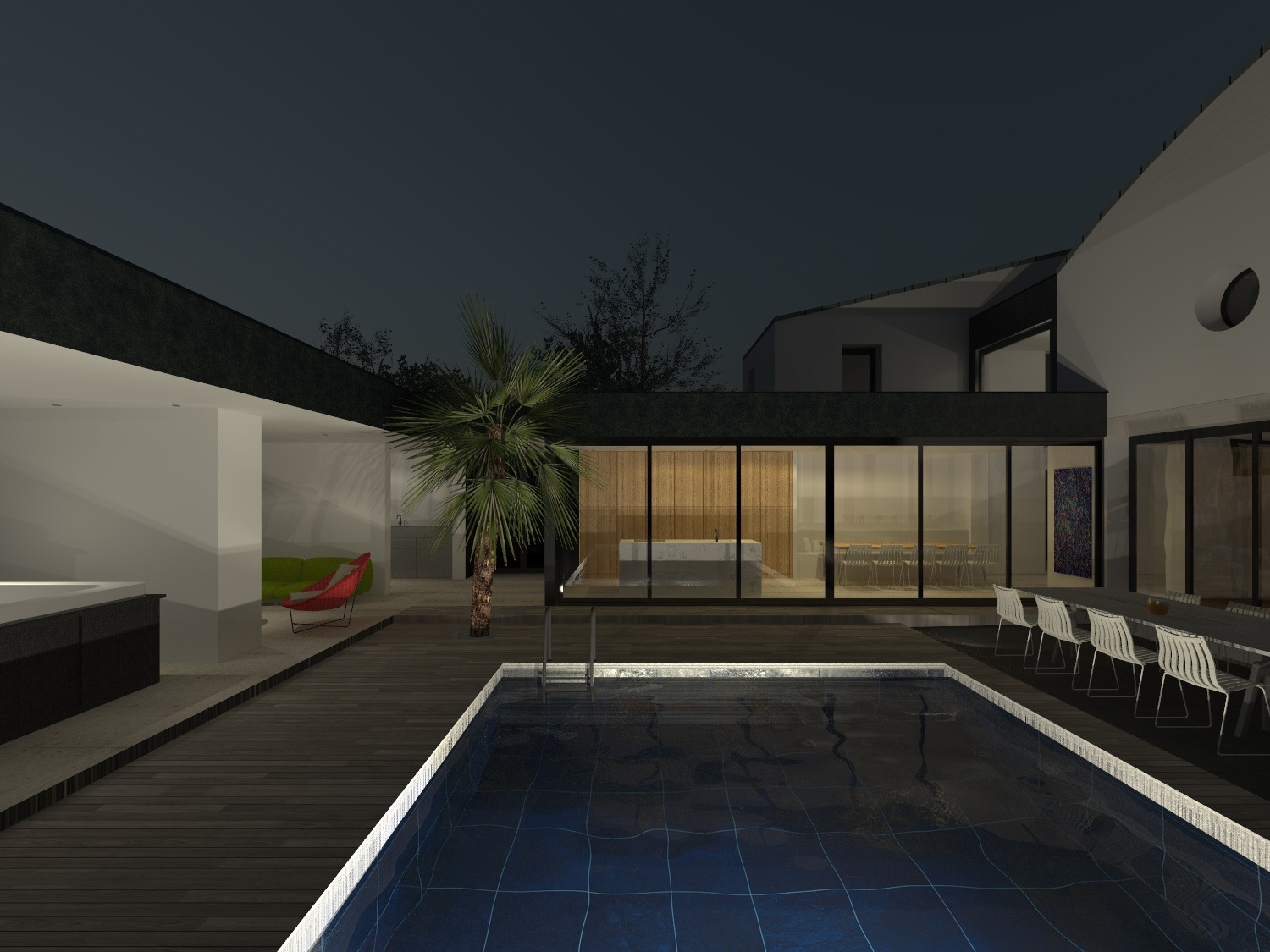 Plan large de la terrasse